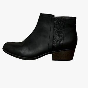 Clarks Black Ankle Boots with Textured Side